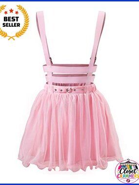 Littleforbig Mesh Overall Skirt Romper 100% Polyester Tulle Bubble Hem Dance